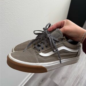 Vans Men's Taupe and White Sneakers